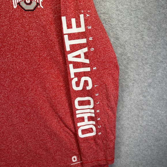 Ohio State Buckeyes Shirt Mens Large Red NCAA Basketball Nike Hooded Long Sleeve - Picture 3 of 9